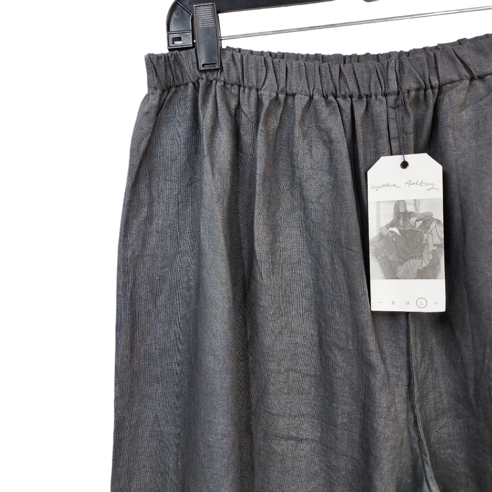 Wide Leg Cropped Straight Pants in Charcoal Gray NWT - Picture 2 of 6